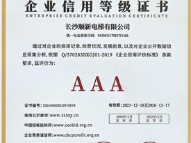 长沙顺新电梯有限公司_企业信用等级证书